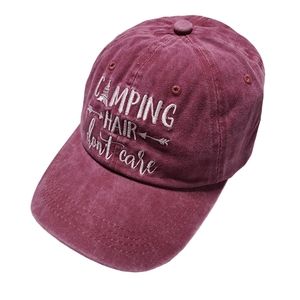 Camping Hair Don't Care Embroidered Hat Baseball Cap